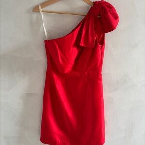 Shoshanna - Silk Red One-Shoulder Dress - Size 6 (NWT)